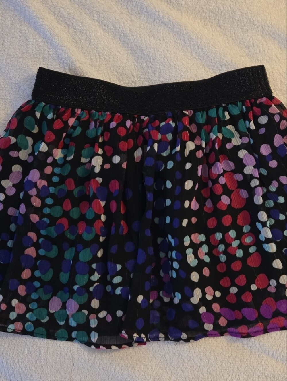 Kate Spade Black Skirt with Multicolor Dot Print
